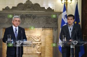 Φωτογραφία Συνάντηση μεταξύ του Έλληνα Πρωθυπουργού, κ. Αλέξη Τσίπρα, και του Αρμένιου Προέδρου, κ. Serzh Sargsyan